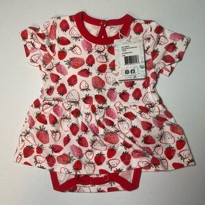 Strawberry Print Baby Dress - Red and Pink 3-6 months